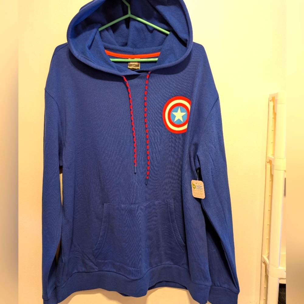 Blue Captain America Hoodie Brand New With Tag Adult Size XL